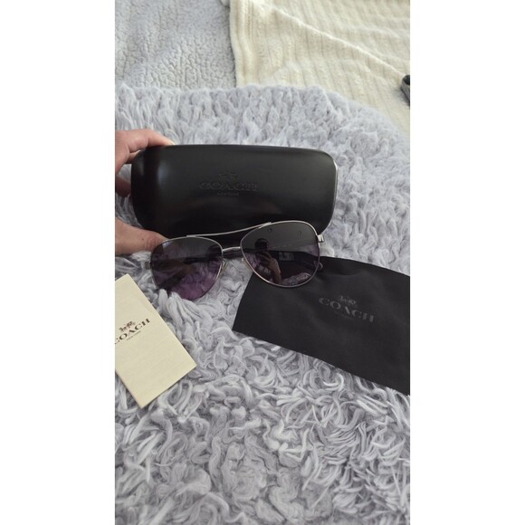 NEW COACH HORSE and CARRIAGE Pilot Sunglasses L1015 PURPLE/GUNMETAL  SB - Picture 11 of 16